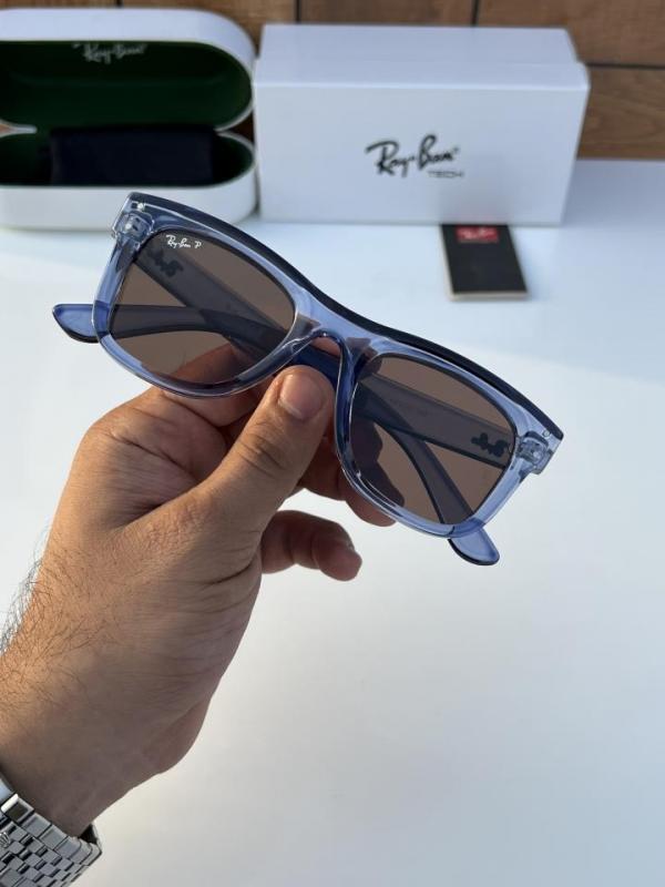 Ray-Ban Classic Blue Transparent Frame Polarized Sunglasses – Unisex UV Protection Eyewear
