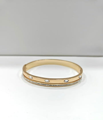 Elegant Crystal-Studded Gold-Plated Bracelet for Women & Girls
