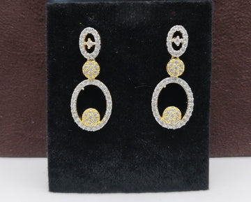 Elegant Diamond Studded Artificial Hanging Earrings for Women (Gold & Silver Finish – Party Wear Dangler Design)