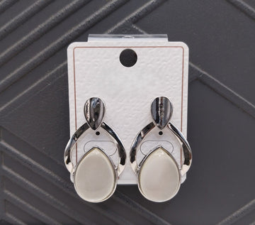 Stylish Silver-Plated Teardrop Dangle Earrings for Women – Elegant Western Design