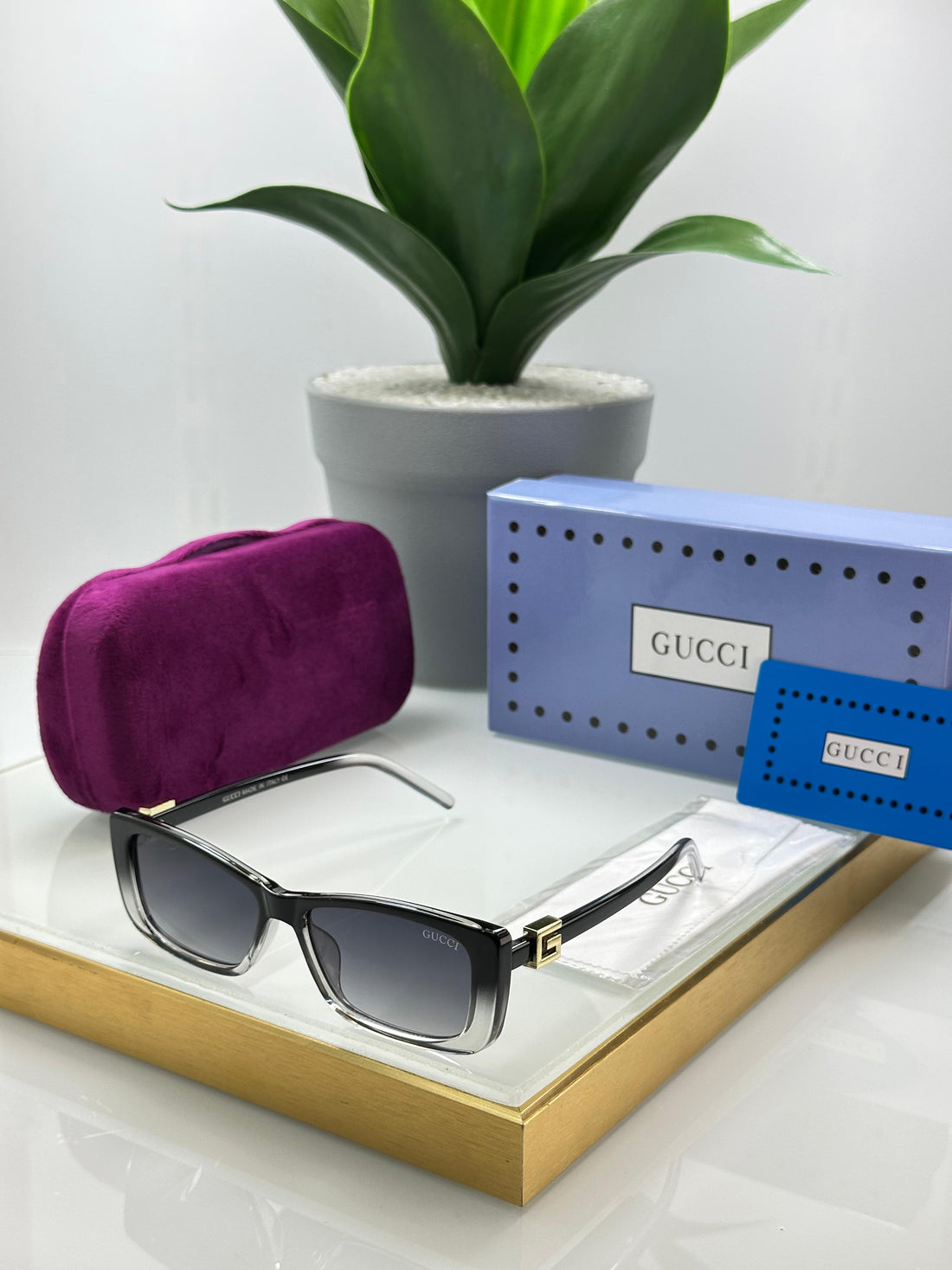 Premium Rectangle Gradient Lens Sunglasses for Men & Women | UV400 Protection | Stylish Fashion Eyewear