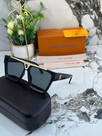 Premium Luxury Square Frame Sunglasses for Men | Black & Gold Stylish Designer-Inspired Eyewear | UV400 Protection