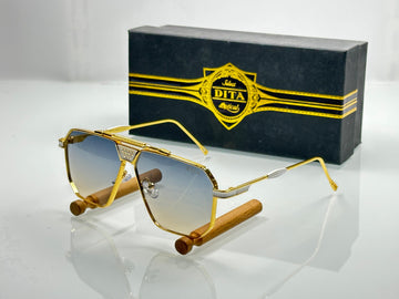 Luxury Gold Metal Frame Sunglasses for Men | Gradient Lens | Premium Designer Style
