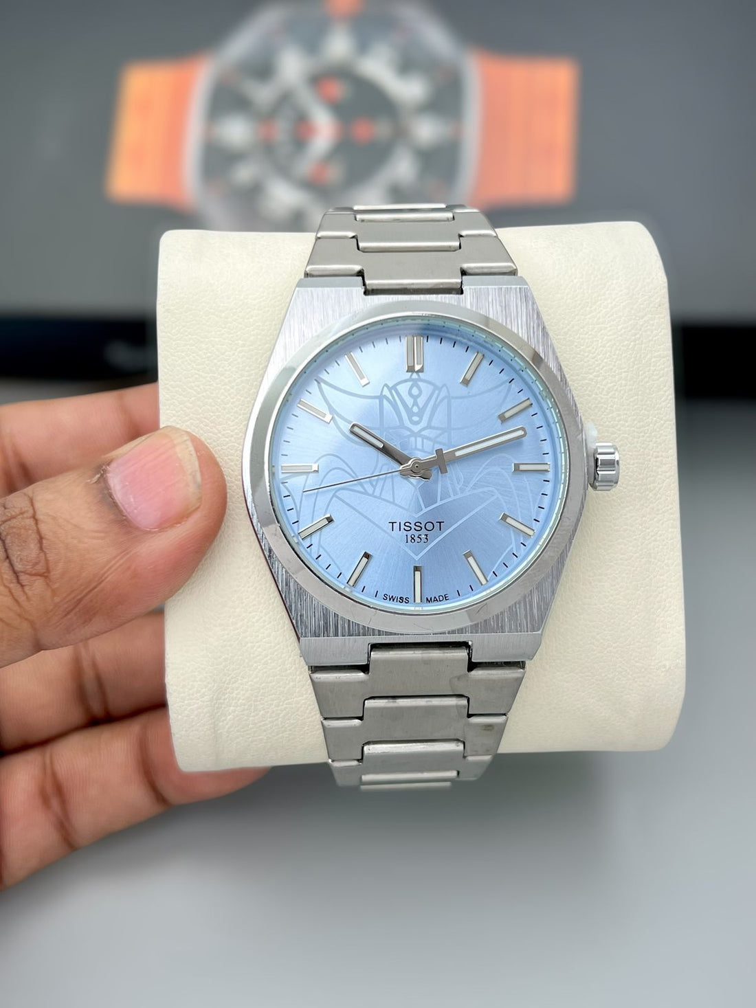Men’s Stainless Steel Analog Watch | Black Dial Silver Chain | Premium Designer Inspired Watch