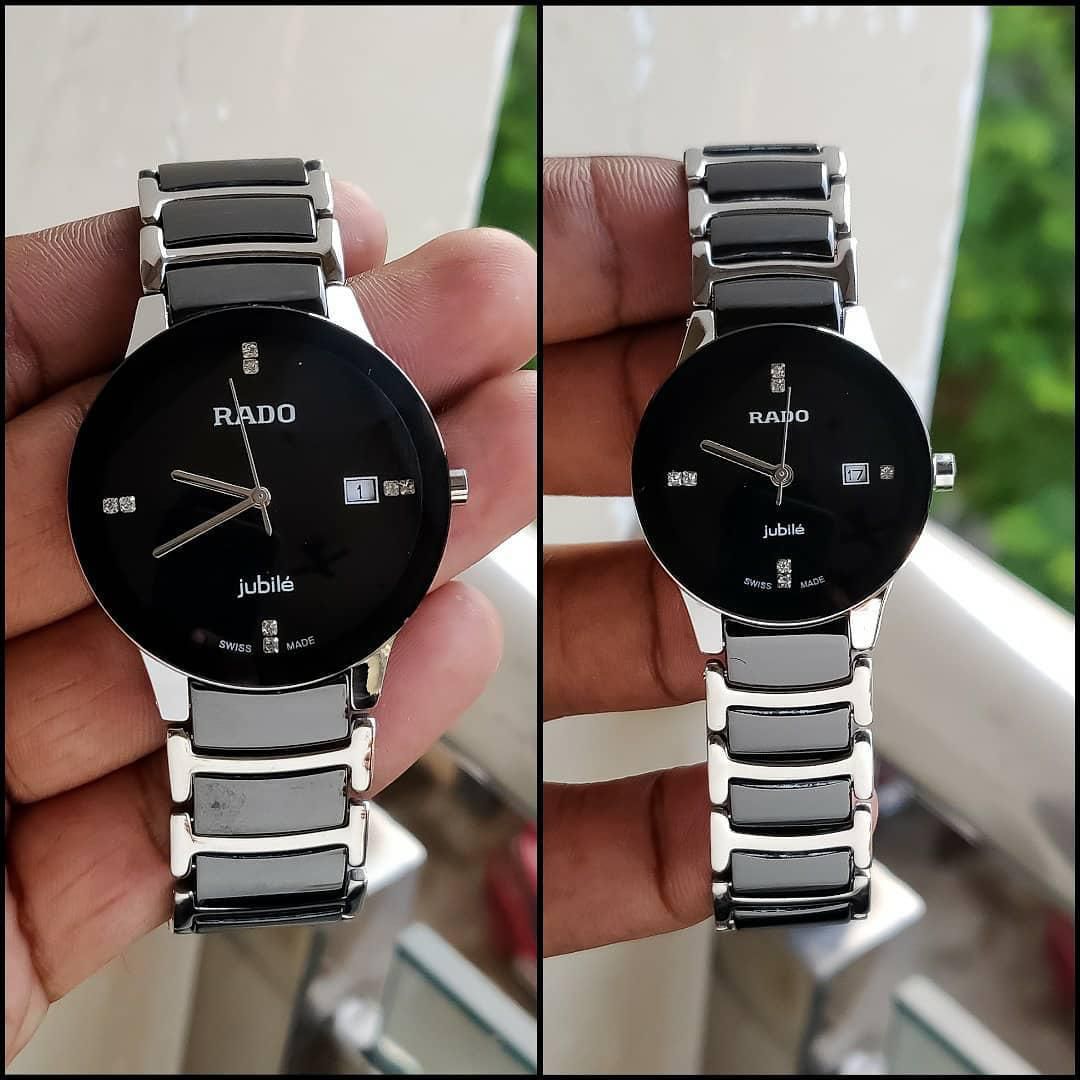 Men’s Rado Jubile Style Analog Watch | Black Dial | Gold & Black Ceramic Look Strap | Luxury Watch