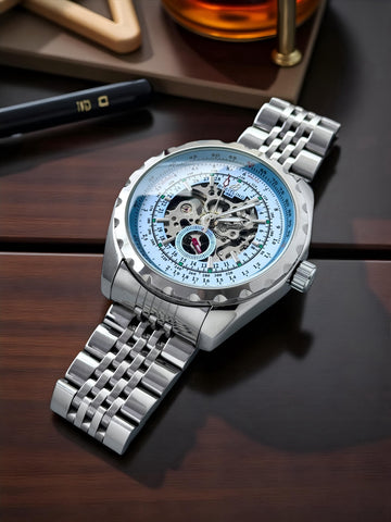 Luxury Men’s Automatic Mechanical Wristwatch (Skeleton Dial)