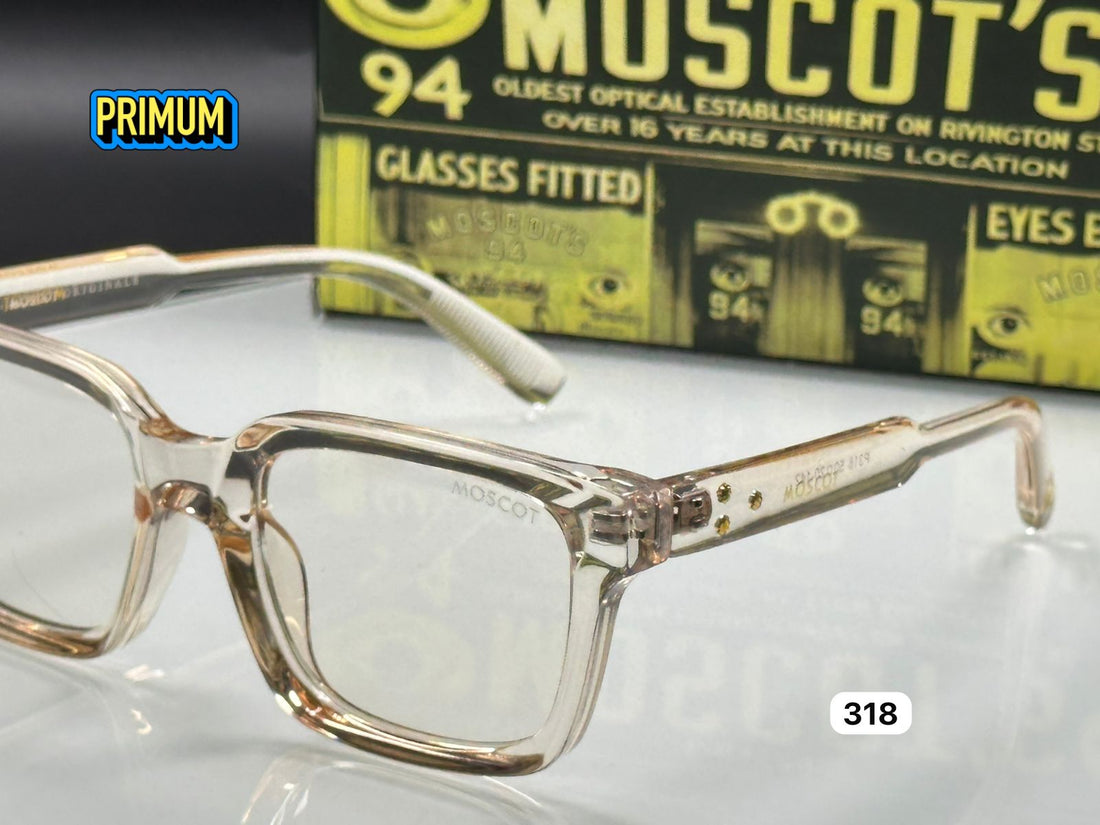 Moscot Style Transparent Optical Frame | Square Eyeglasses | Premium Clear Frame | Unisex Spectacle Frame