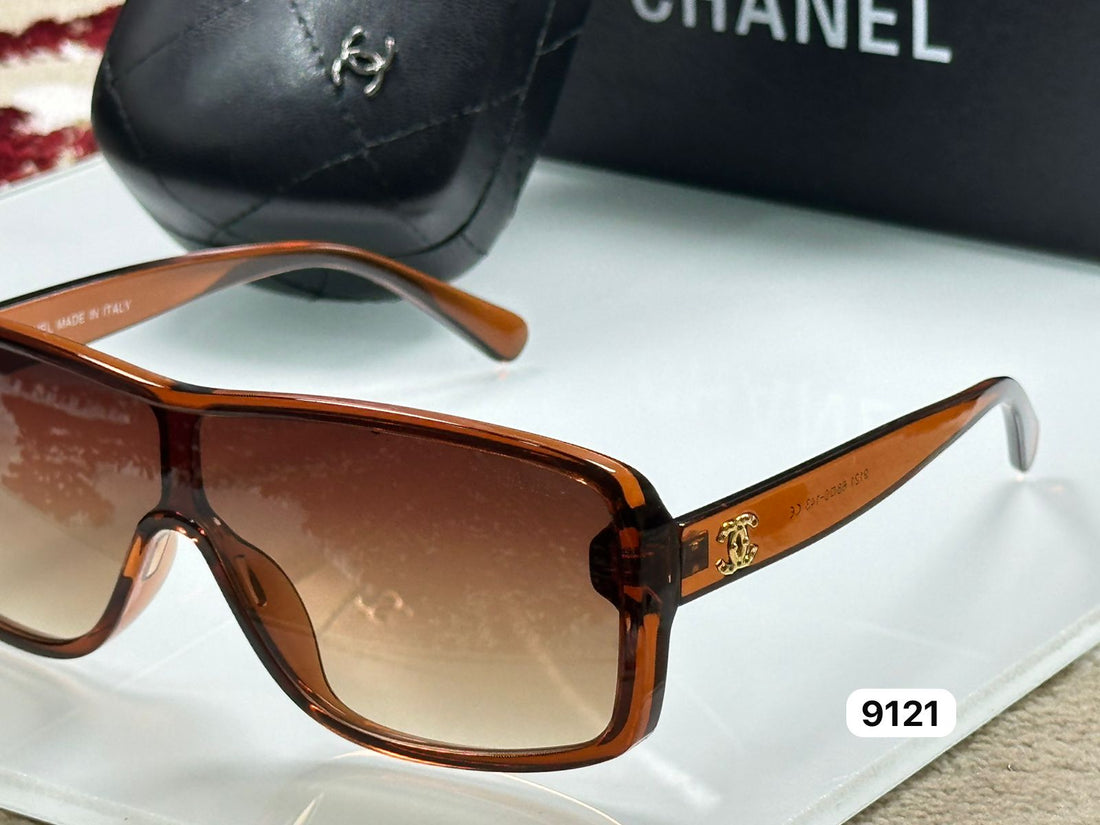 Chanel Style Designer Sunglasses | Brown Gradient Lens | Full Rim Square Frame | Luxury Fashion Sunglasse