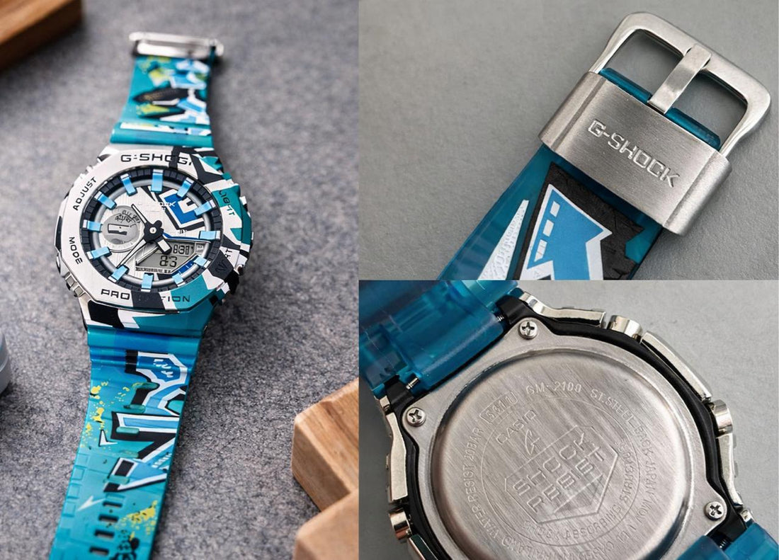 Men’s Shock Resistant Analog-Digital Sports Watch | Blue Camouflage Strap | LED Display | Waterproof Style Watch