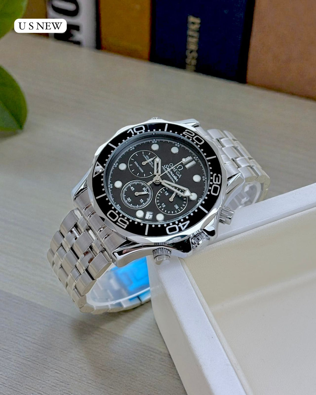 Premium Men’s Luxury Chronograph Style Watch | Dual Tone Steel Strap | White Dial Analog Wrist Watch
