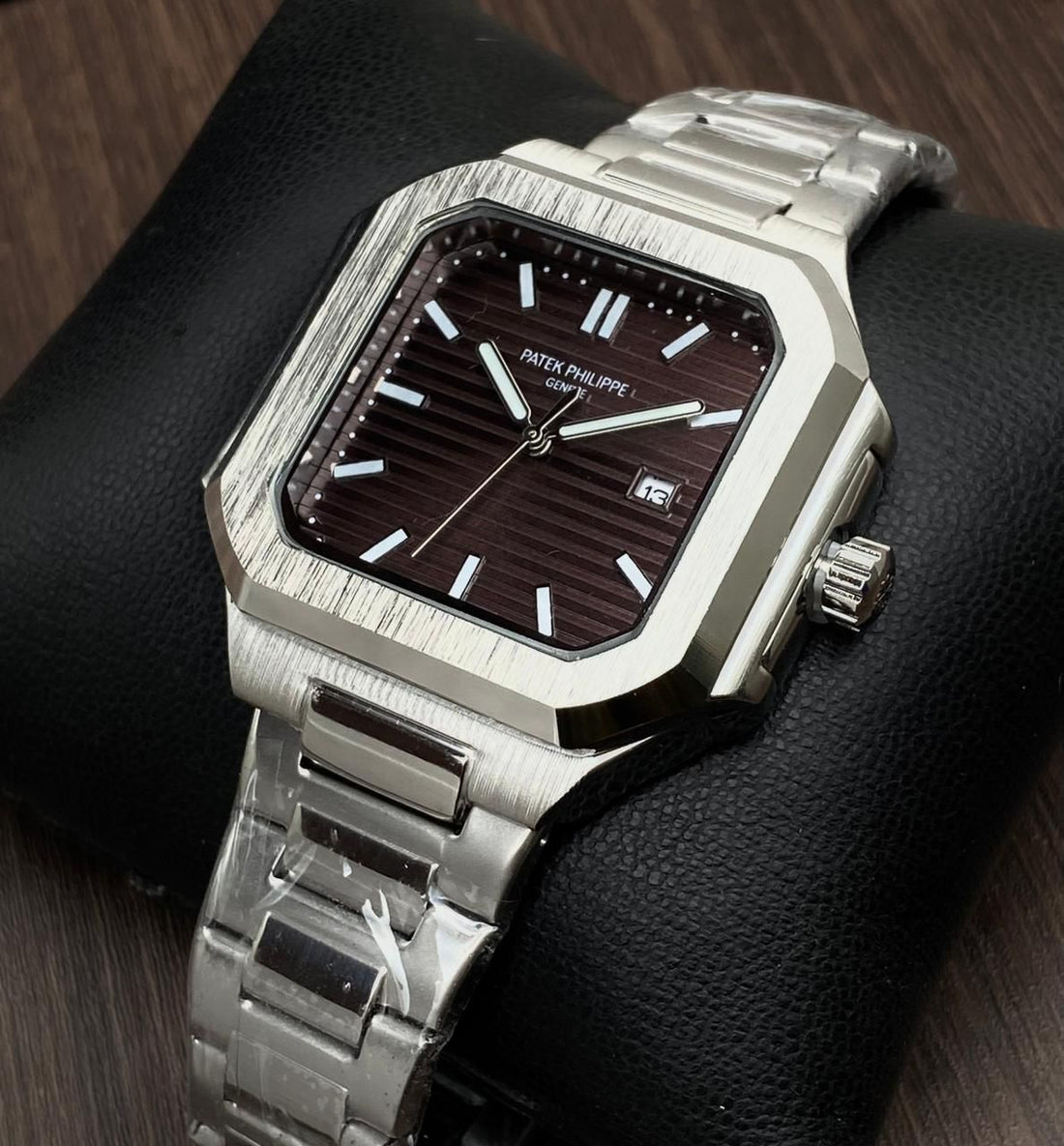 Premium Men’s Luxury Nautilus Style Analog Watch | Blue Dial | Dual Tone Metal Strap Wrist Watch