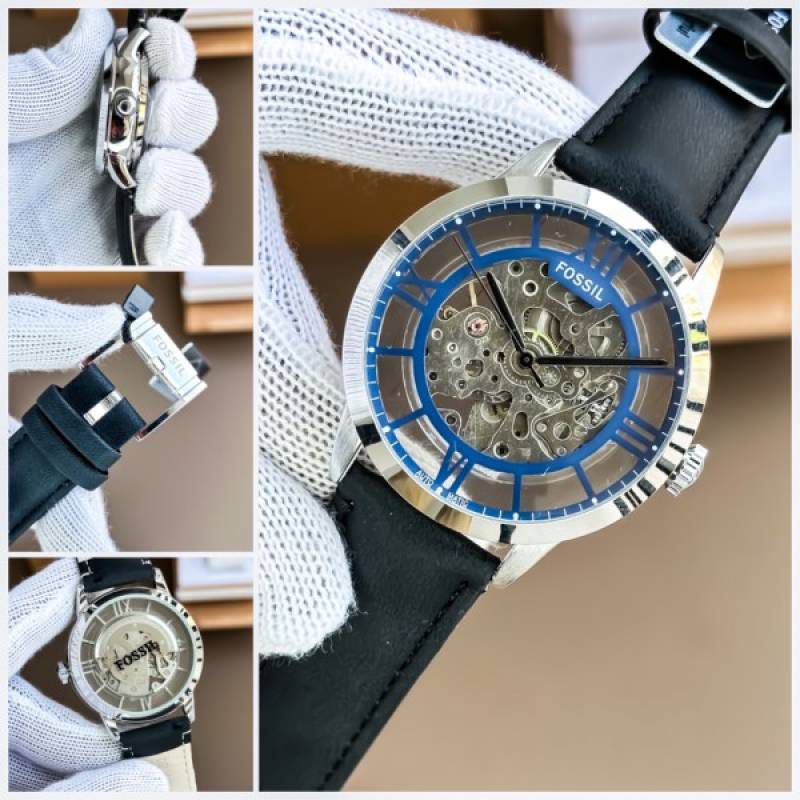 Luxury Automatic Skeleton Dial Men’s Watch – Black Leather Strap