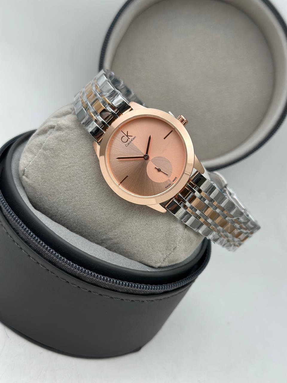 Luxury Inspired Women’s Analog Watch | Green Dial | Rose Gold Stainless Steel Strap | Elegant Wrist Watch for Women