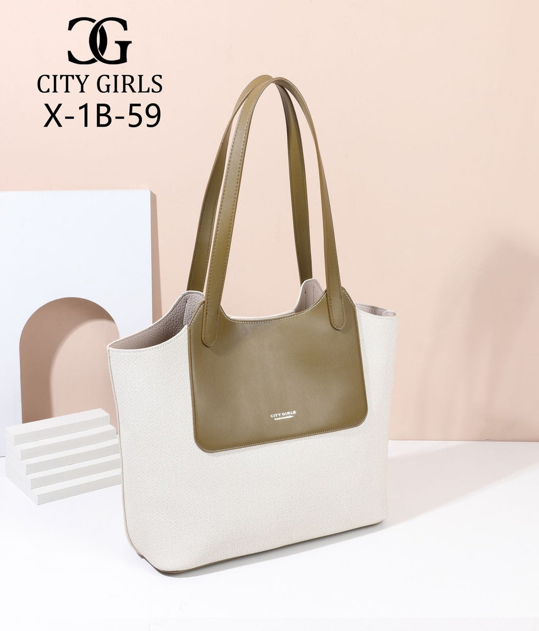 City Girls X-1B-59 Women’s Tote Handbag with Matching Zipper Pouch | Premium Ladies Shoulder Bag Set