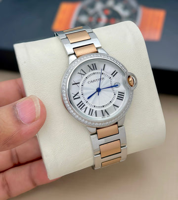 Women’s Luxury Diamond Dial Watch – Two Tone Stainless Steel Elegant Designer Wrist Watch
