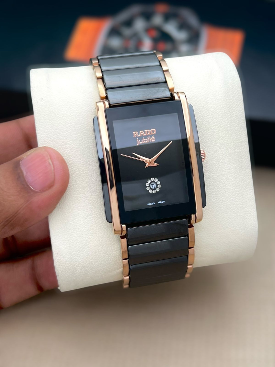 Rado Integral Quartz White Dial Two-Tone Gold & White Ceramic Luxury Watch for Men/Women