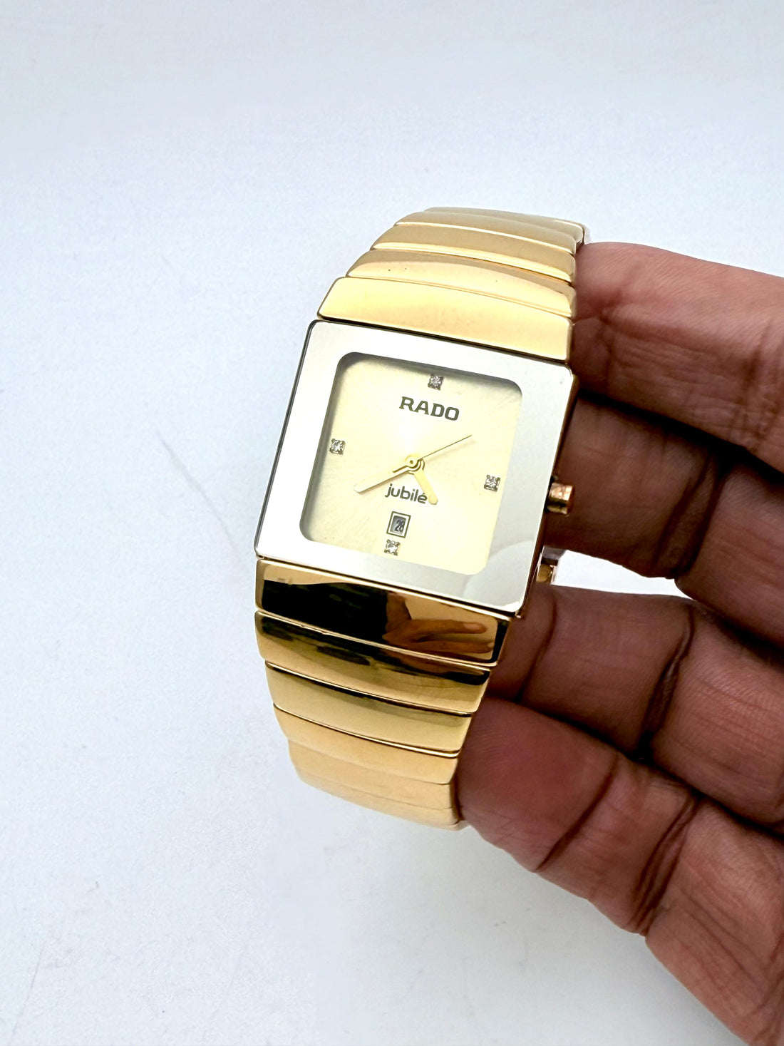 Men’s Gold Square Dial Watch – Premium Bracelet Style Elegant Designer Wrist Watch