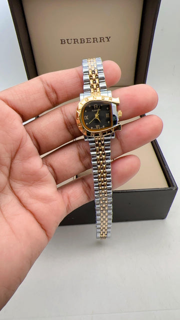 Aigner Style Two-Tone Luxury Ladies Analog Watch with Designer Dial & Premium Chain Strap