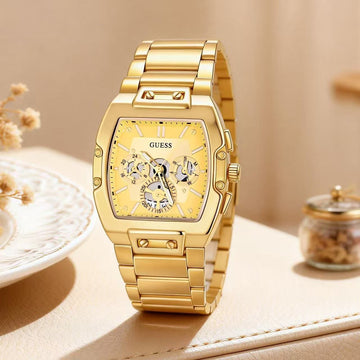GUESS Style Gold Tone Multi-Function Men’s Watch – Premium Stainless Steel Designer Watch