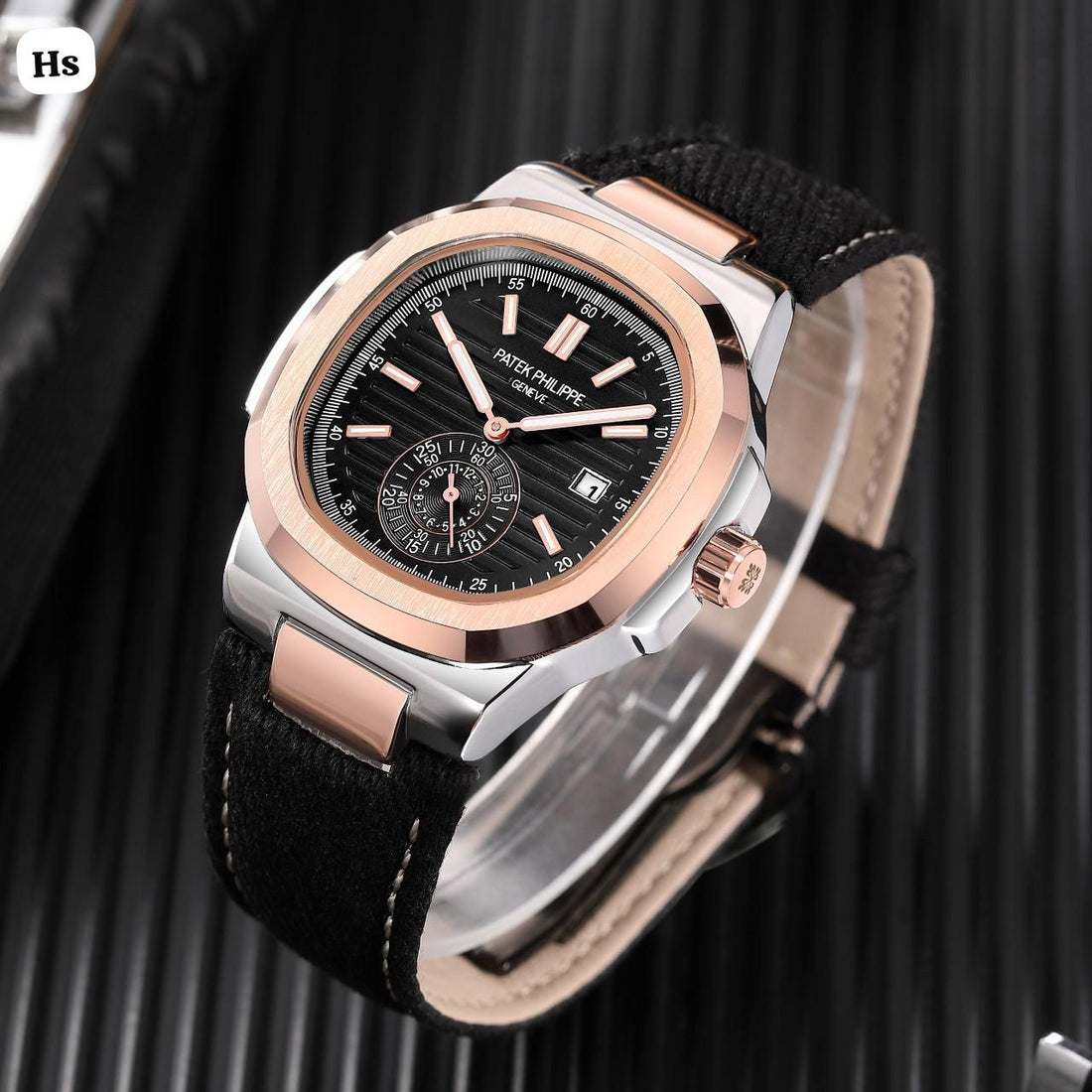Patek Philippe Style Nautilus Blue Dial Men’s Watch – Premium Stainless Steel Case with Denim Strap