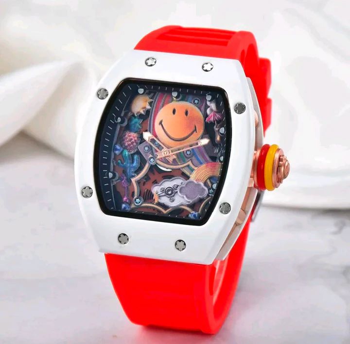 Richard Mille Style Cartoon Dial Premium Watch – Blue Strap Designer Unisex Wrist Watch