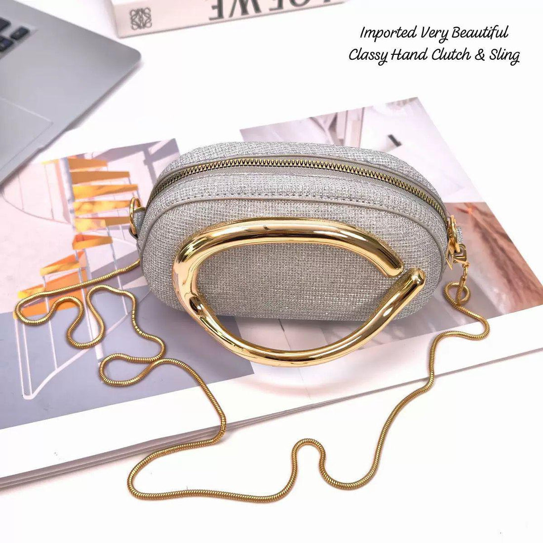 New Imported Beautiful & Stylish Very Classy Hand Clutch with Sling Bag