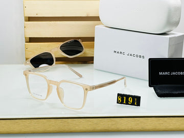 Marc Jacobs Premium Transparent Square Eyeglasses Frame with Stylish Sunglasses Combo