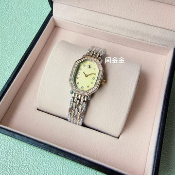 Women’s Luxury Diamond Bracelet Watch – Elegant Analog Wrist Watch with Crystal Studded Dial (Gold & Silver)
