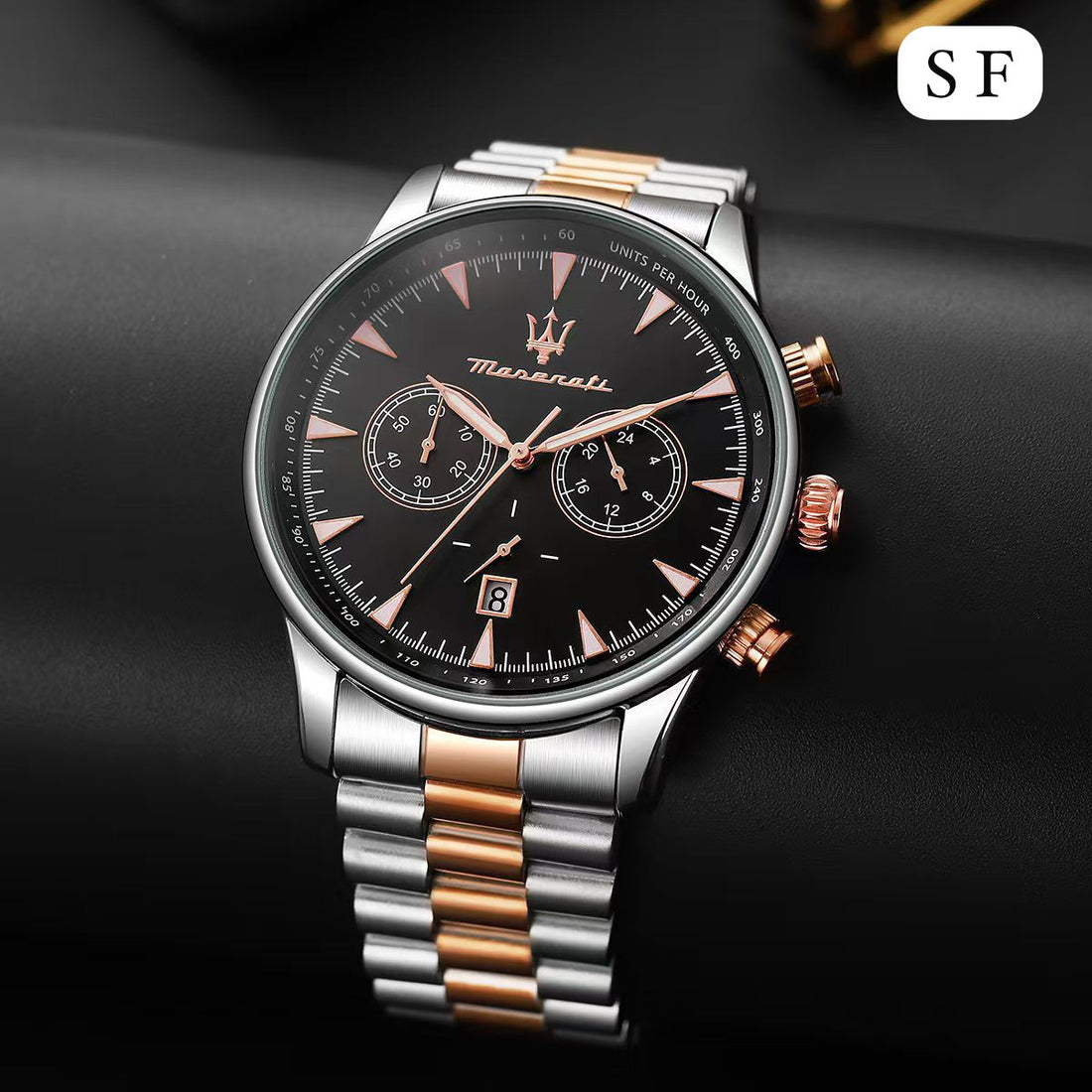 Men’s Chronograph Watch – White Dial with Stainless Steel Strap (Luxury Sport Design)