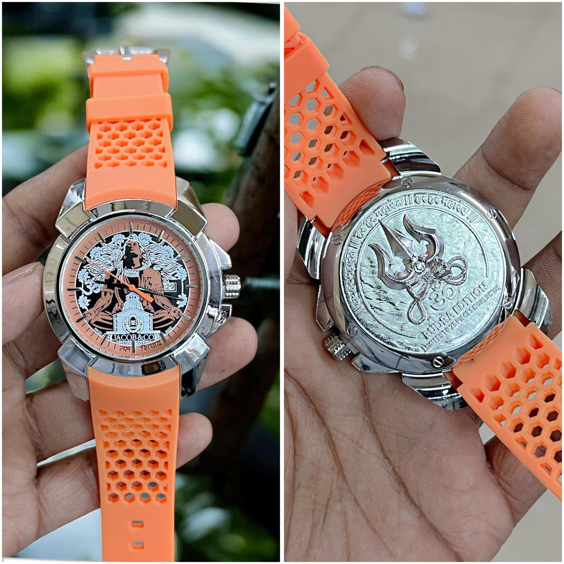 Men’s Luxury Designer Analog Watch with Artistic Dial & Silicone Strap – Premium Bold Design
