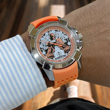 Men’s Luxury Designer Analog Watch with Artistic Dial & Silicone Strap – Premium Bold Design