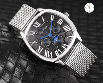 Silver Mesh Strap Luxury Men’s Watch