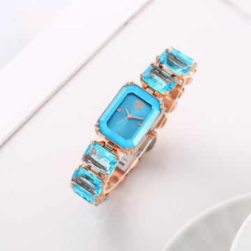 Luxury Blue Crystal Bracelet Style Women’s Analog Watch