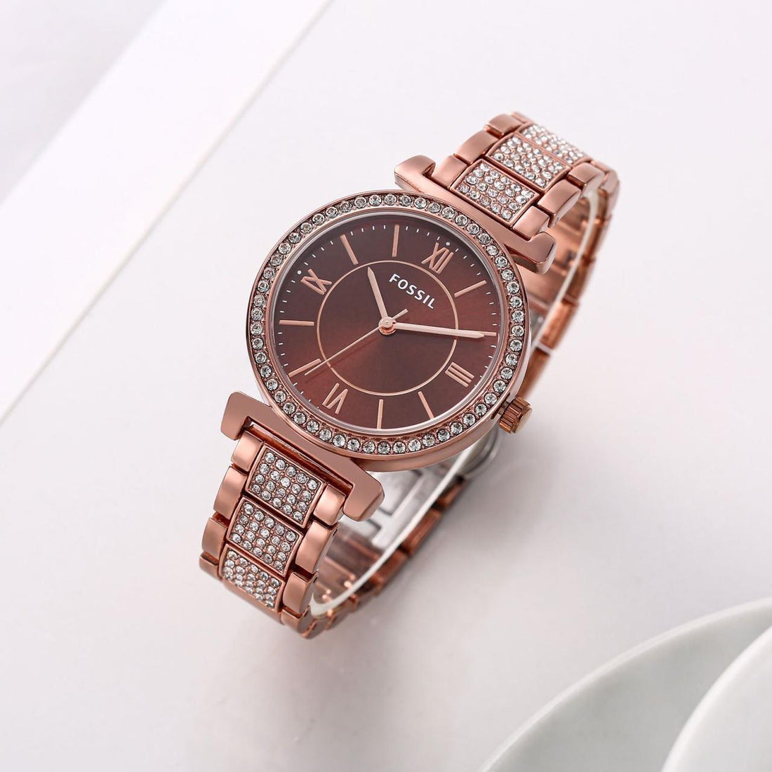 Luxury Rose Gold Crystal Studded Women’s Analog Watch