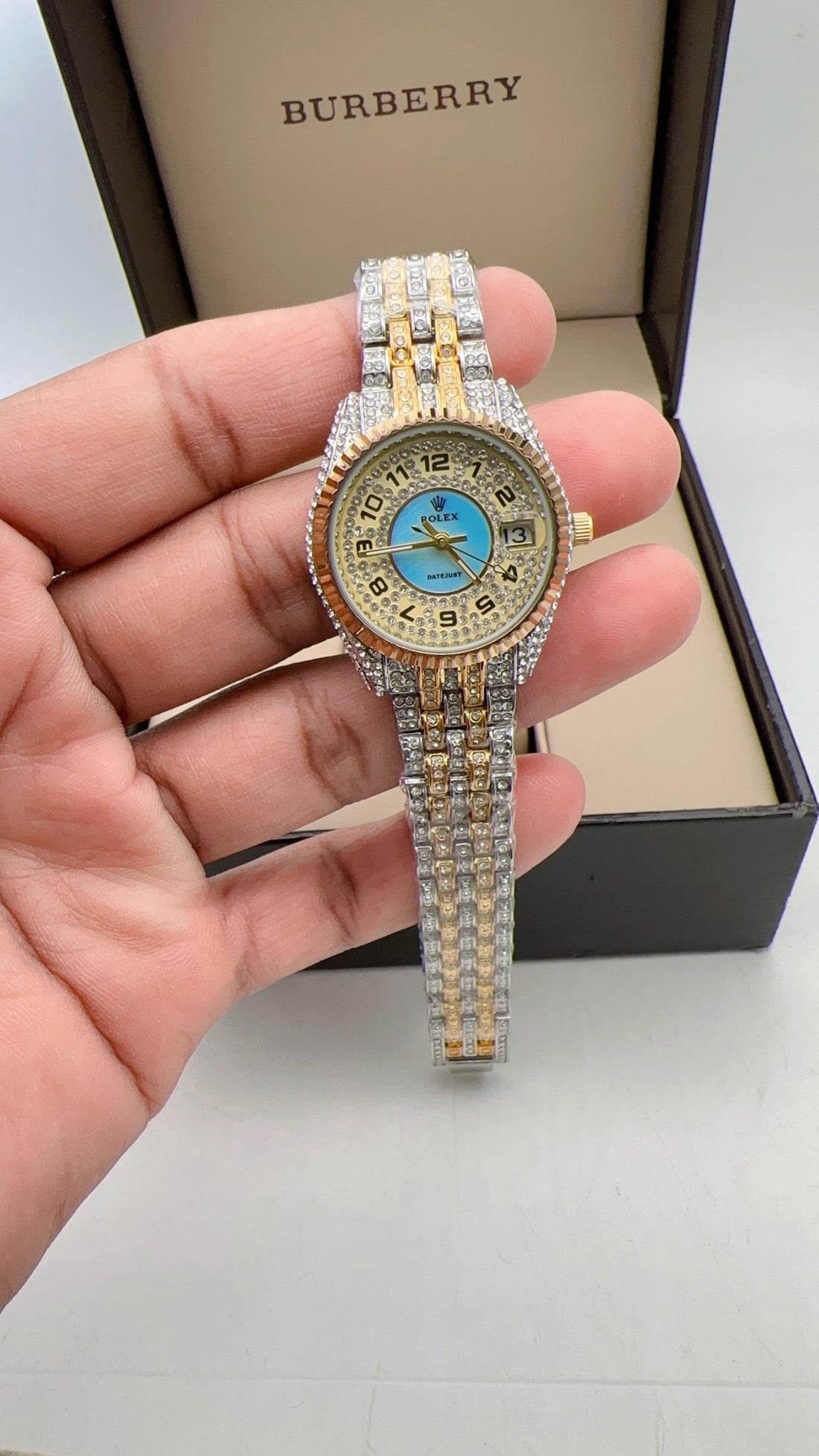 Luxury Diamond Style Gold & Silver Women’s Watch