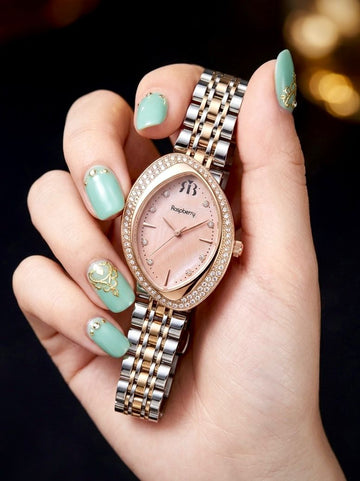Women’s Premium Oval Dial Rose Gold Analog Watch