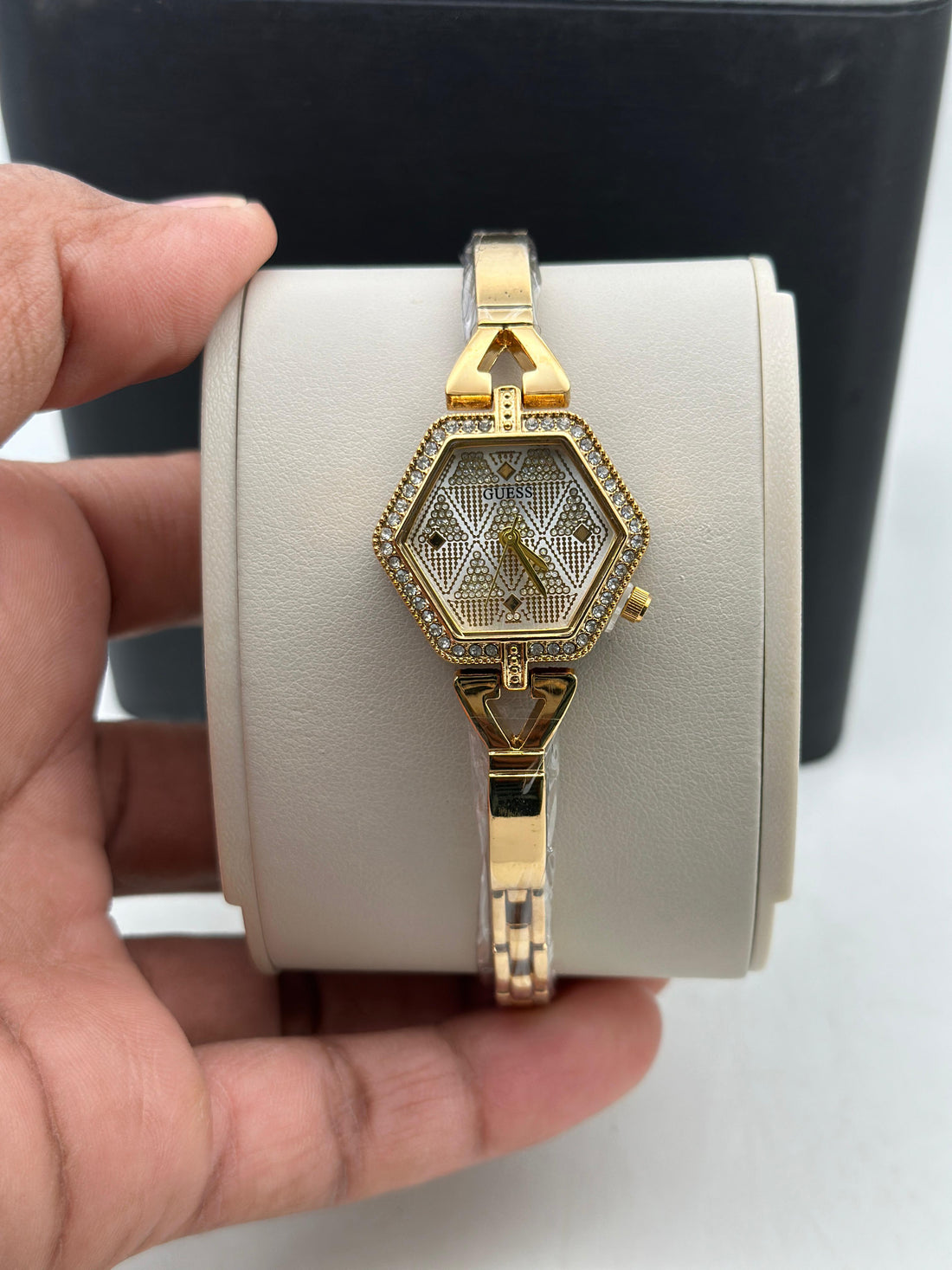 Elegant Silver Hexagon Bracelet Watch for Women