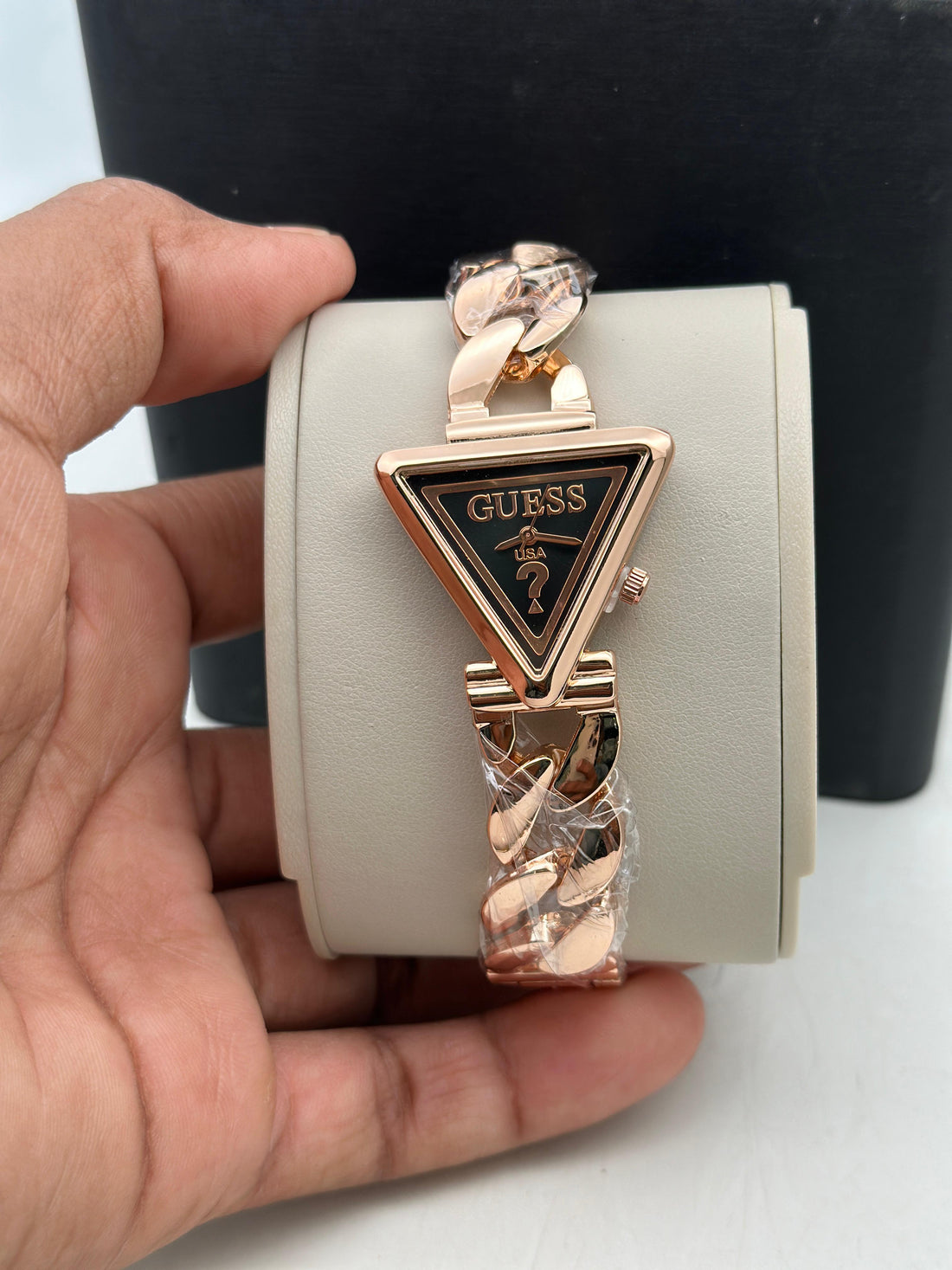 Elegant Triangle Dial Silver Bracelet Watch for Women