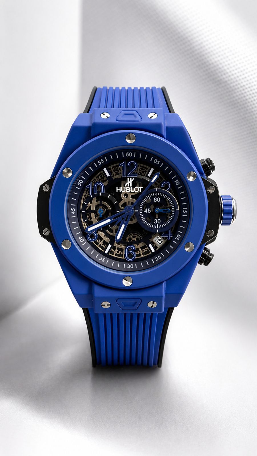 Premium Skeleton Dial Sports Watch with Silicone Strap