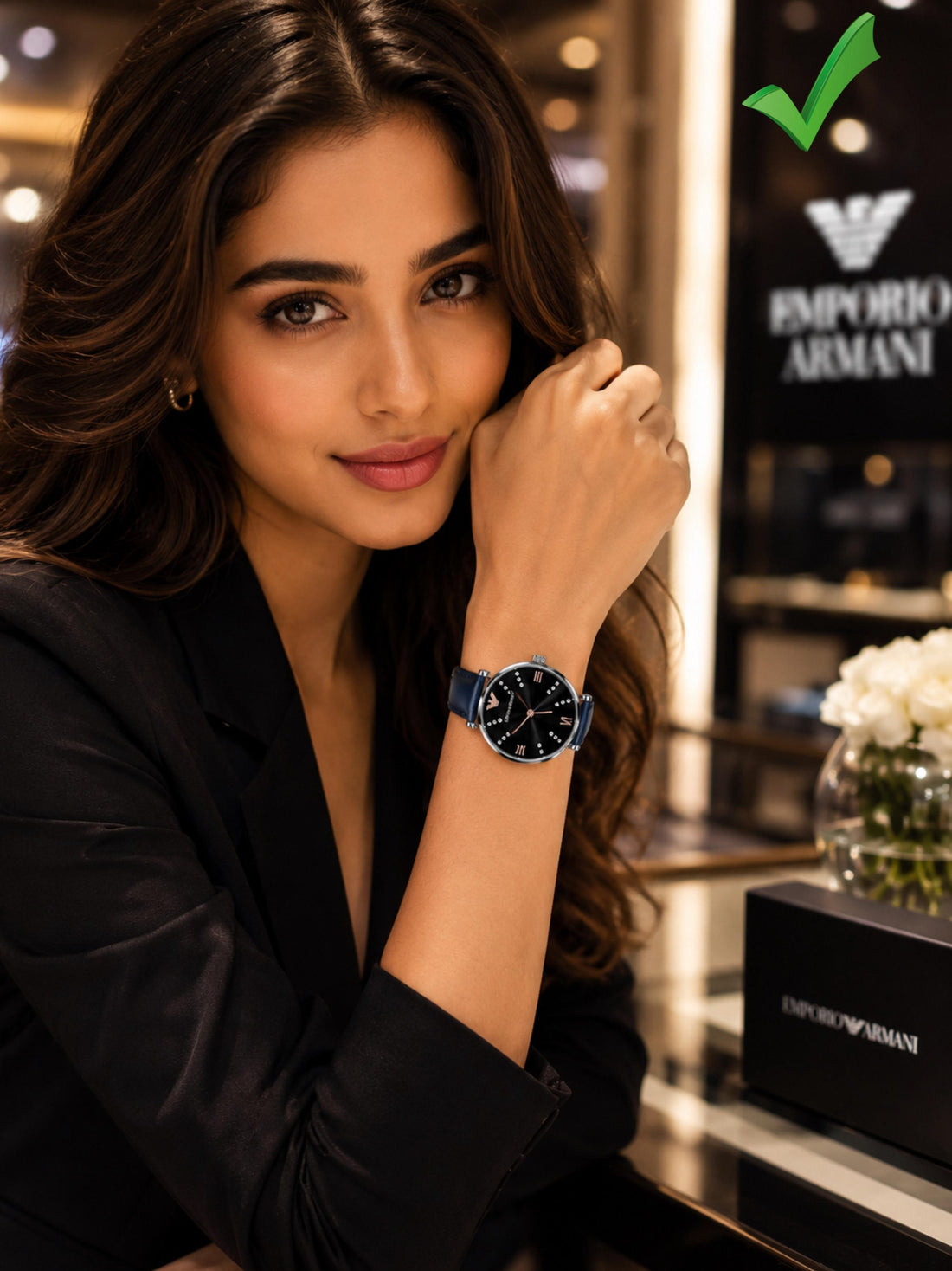 Premium Blue Leather Strap Analog Watch for Women