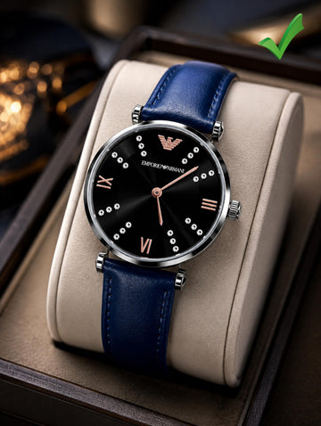 Premium Blue Leather Strap Analog Watch for Women