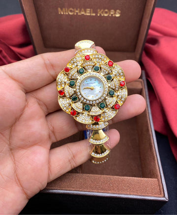 Luxury Floral Crystal Bracelet Watch for Women