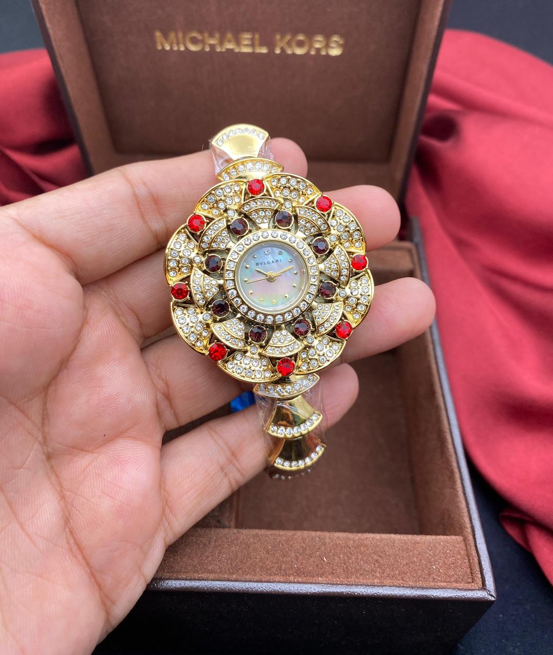 Luxury Floral Crystal Bracelet Watch for Women