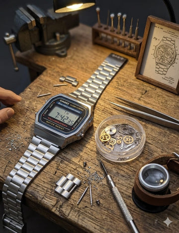 Vintage Style Digital Stainless-Steel Watch