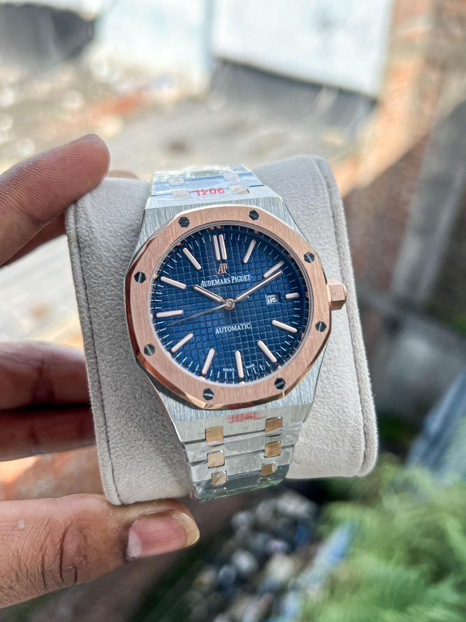 Luxury Royal Oak Style Men’s Watch | Green Dial | Stainless Steel Strap