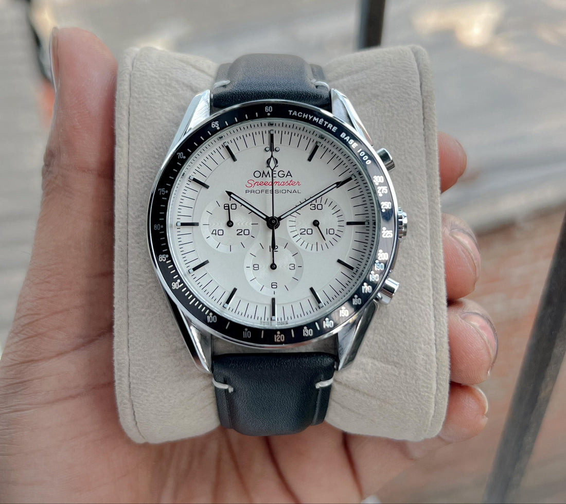Men’s Luxury Chronograph Style Analog Watch | Rose Gold Dial with Brown Leather Strap