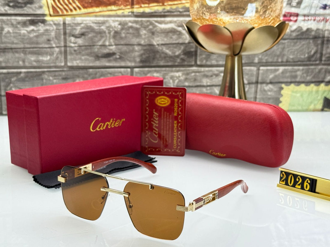 Luxury Cartier-Style Unisex Sunglasses with UV Protection