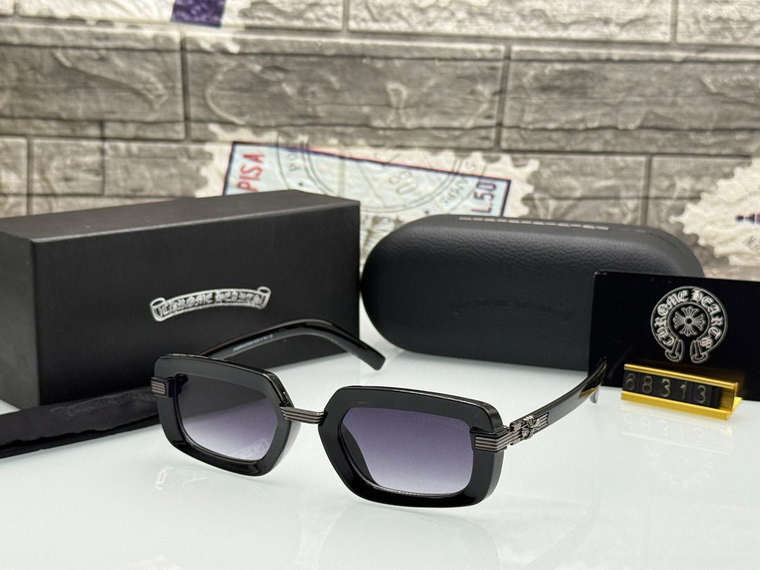 Bold Chrome-Style Unisex Sunglasses with UV Protection