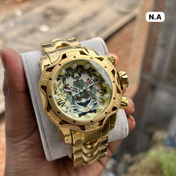 Luxury Oversized Gold Sports Watch – Chronograph & Day-Date Function